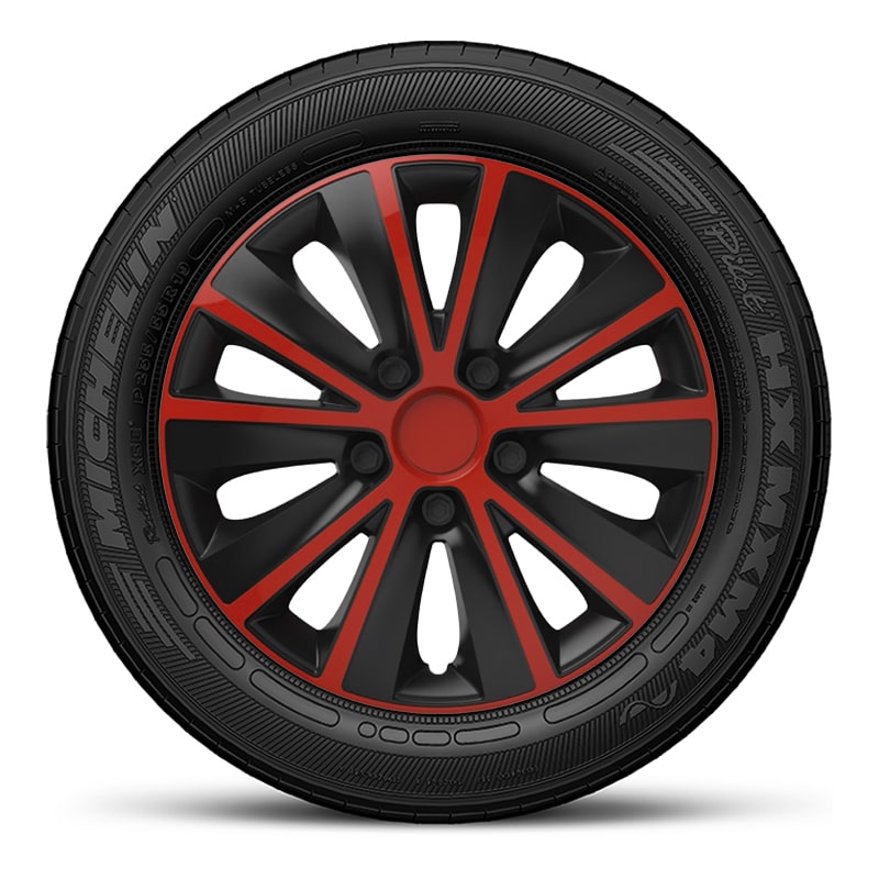 Тасове за джанти 13″ Versaco Rapid Red, цвят червен/черен, 4 броя
