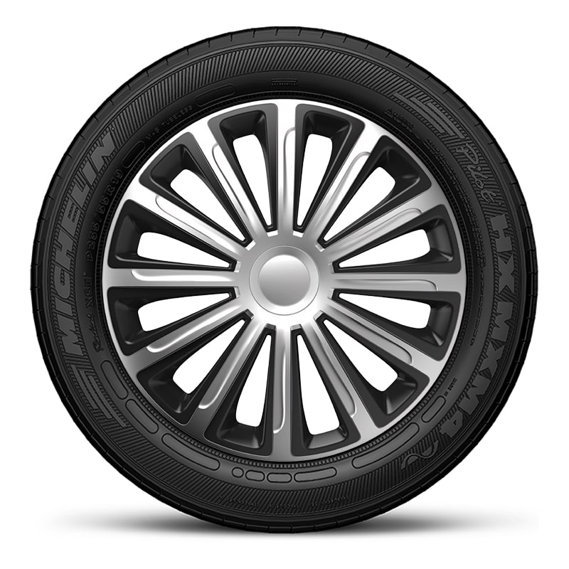 Тасове за джанти 13″ Versaco Trend Silver Black, цвят сребрист/черен, 4 броя