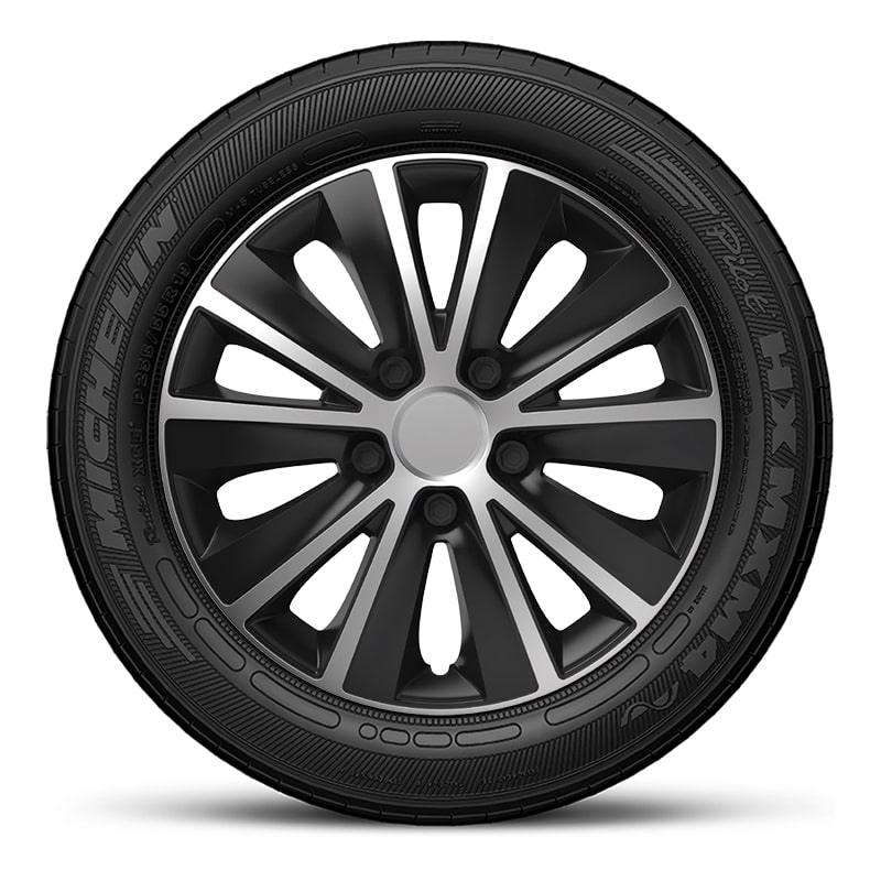 Тасове за джанти 15″ Versaco Rapid Silver Black, цвят сребрист/черен, 4 броя